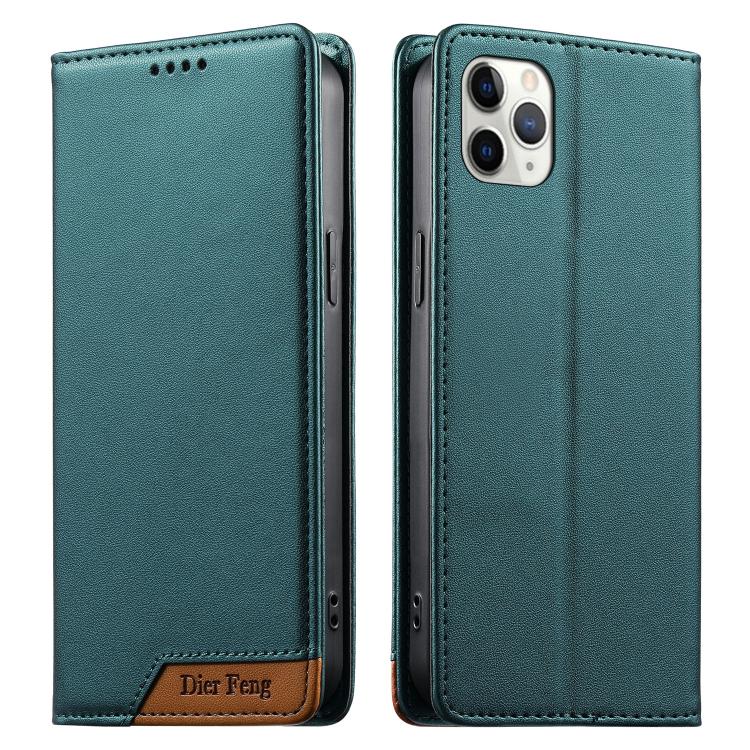 Coque de téléphone en cuir végétalien Dierfeng Splicing Strong Magnetic RFID, pour iPhone 11 Pro Max, pour iPhone 11, pour iPhone 11 Pro, pour iPhone X / XS, pour iPhone XR, pour iPhone XS Max, pour iPhone 8 Plus / 7 Plus