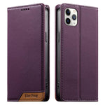 Coque de téléphone en cuir végétalien Dierfeng Splicing Strong Magnetic RFID, pour iPhone 11 Pro Max, pour iPhone 11, pour iPhone 11 Pro, pour iPhone X / XS, pour iPhone XR, pour iPhone XS Max, pour iPhone 8 Plus / 7 Plus