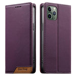 Coque de téléphone en cuir végétalien Dierfeng Splicing Strong Magnetic RFID, pour iPhone 11 Pro Max, pour iPhone 11, pour iPhone 11 Pro, pour iPhone X / XS, pour iPhone XR, pour iPhone XS Max, pour iPhone 8 Plus / 7 Plus