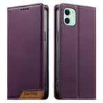 Coque de téléphone en cuir végétalien Dierfeng Splicing Strong Magnetic RFID, pour iPhone 11 Pro Max, pour iPhone 11, pour iPhone 11 Pro, pour iPhone X / XS, pour iPhone XR, pour iPhone XS Max, pour iPhone 8 Plus / 7 Plus