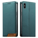 Coque de téléphone en cuir végétalien Dierfeng Splicing Strong Magnetic RFID, pour iPhone 11 Pro Max, pour iPhone 11, pour iPhone 11 Pro, pour iPhone X / XS, pour iPhone XR, pour iPhone XS Max, pour iPhone 8 Plus / 7 Plus