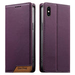 Coque de téléphone en cuir végétalien Dierfeng Splicing Strong Magnetic RFID, pour iPhone 11 Pro Max, pour iPhone 11, pour iPhone 11 Pro, pour iPhone X / XS, pour iPhone XR, pour iPhone XS Max, pour iPhone 8 Plus / 7 Plus