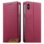 Coque de téléphone en cuir végétalien Dierfeng Splicing Strong Magnetic RFID, pour iPhone 11 Pro Max, pour iPhone 11, pour iPhone 11 Pro, pour iPhone X / XS, pour iPhone XR, pour iPhone XS Max, pour iPhone 8 Plus / 7 Plus