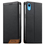 Coque de téléphone en cuir végétalien Dierfeng Splicing Strong Magnetic RFID, pour iPhone 11 Pro Max, pour iPhone 11, pour iPhone 11 Pro, pour iPhone X / XS, pour iPhone XR, pour iPhone XS Max, pour iPhone 8 Plus / 7 Plus