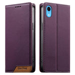 Coque de téléphone en cuir végétalien Dierfeng Splicing Strong Magnetic RFID, pour iPhone 11 Pro Max, pour iPhone 11, pour iPhone 11 Pro, pour iPhone X / XS, pour iPhone XR, pour iPhone XS Max, pour iPhone 8 Plus / 7 Plus