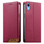 Coque de téléphone en cuir végétalien Dierfeng Splicing Strong Magnetic RFID, pour iPhone 11 Pro Max, pour iPhone 11, pour iPhone 11 Pro, pour iPhone X / XS, pour iPhone XR, pour iPhone XS Max, pour iPhone 8 Plus / 7 Plus