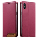 Coque de téléphone en cuir végétalien Dierfeng Splicing Strong Magnetic RFID, pour iPhone 11 Pro Max, pour iPhone 11, pour iPhone 11 Pro, pour iPhone X / XS, pour iPhone XR, pour iPhone XS Max, pour iPhone 8 Plus / 7 Plus