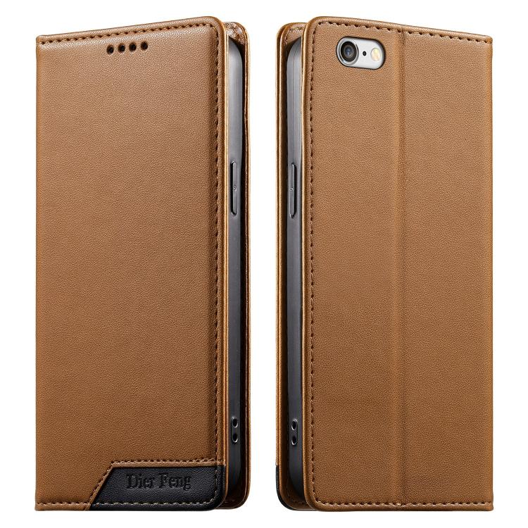 Coque de téléphone en cuir végétalien Dierfeng Splicing Strong Magnetic RFID, pour iPhone 11 Pro Max, pour iPhone 11, pour iPhone 11 Pro, pour iPhone X / XS, pour iPhone XR, pour iPhone XS Max, pour iPhone 8 Plus / 7 Plus