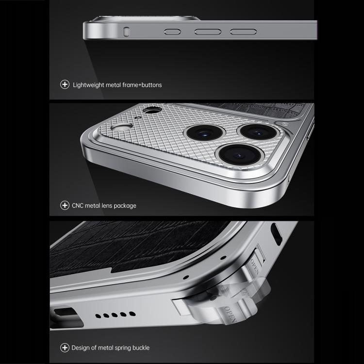 Étui de téléphone magnétique en similicuir de luxe avec boucle à ressort, Pour iPhone 17 Pro Max, Pour iPhone 17 Pro