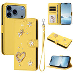 Coque de téléphone en cuir végétalien double couche ZS01 avec motif cœur et dragonne, pour iPhone 17e / 16e, pour iPhone 17 Pro Max, pour iPhone 17 Pro, pour iPhone 17, pour iPhone Air, pour iPhone 16 Pro Max