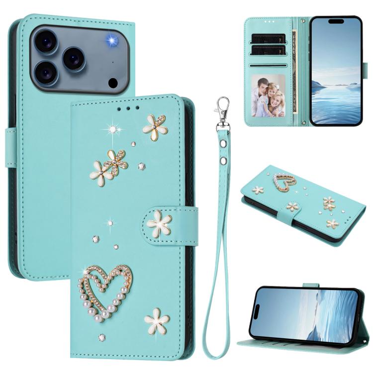 Coque de téléphone en cuir végétalien double couche ZS01 avec motif cœur et dragonne, pour iPhone 17e / 16e, pour iPhone 17 Pro Max, pour iPhone 17 Pro, pour iPhone 17, pour iPhone Air, pour iPhone 16 Pro Max