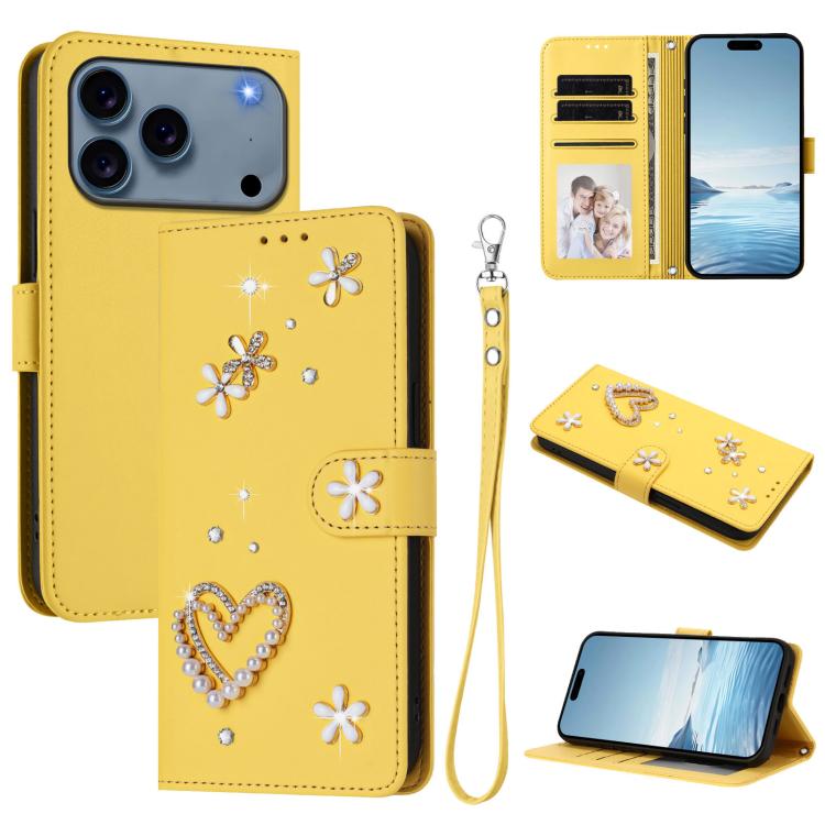 Coque de téléphone en cuir végétalien double couche ZS01 avec motif cœur et dragonne, pour iPhone 17e / 16e, pour iPhone 17 Pro Max, pour iPhone 17 Pro, pour iPhone 17, pour iPhone Air, pour iPhone 16 Pro Max