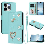 ZS01 Étui de téléphone en cuir végétalien à double couche, motifs floraux, avec dragonne, pour iPhone 13 Pro, pour iPhone 12 / 12 Pro, pour iPhone 12 Pro Max, pour iPhone 11 Pro Max, pour iPhone 11, pour iPhone 11 Pro