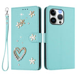 ZS01 Étui de téléphone en cuir végétalien à double couche, motifs floraux, avec dragonne, pour iPhone 13 Pro, pour iPhone 12 / 12 Pro, pour iPhone 12 Pro Max, pour iPhone 11 Pro Max, pour iPhone 11, pour iPhone 11 Pro
