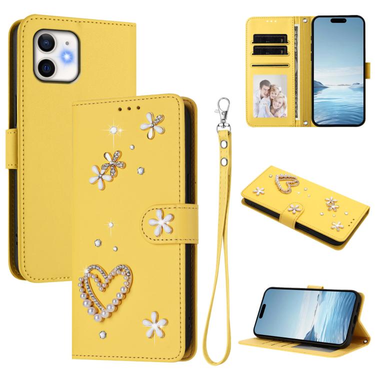 ZS01 Étui de téléphone en cuir végétalien à double couche, motifs floraux, avec dragonne, pour iPhone 13 Pro, pour iPhone 12 / 12 Pro, pour iPhone 12 Pro Max, pour iPhone 11 Pro Max, pour iPhone 11, pour iPhone 11 Pro