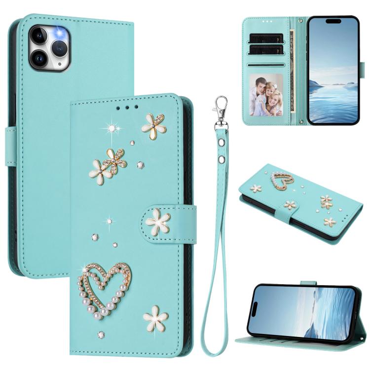 ZS01 Étui de téléphone en cuir végétalien à double couche, motifs floraux, avec dragonne, pour iPhone 13 Pro, pour iPhone 12 / 12 Pro, pour iPhone 12 Pro Max, pour iPhone 11 Pro Max, pour iPhone 11, pour iPhone 11 Pro