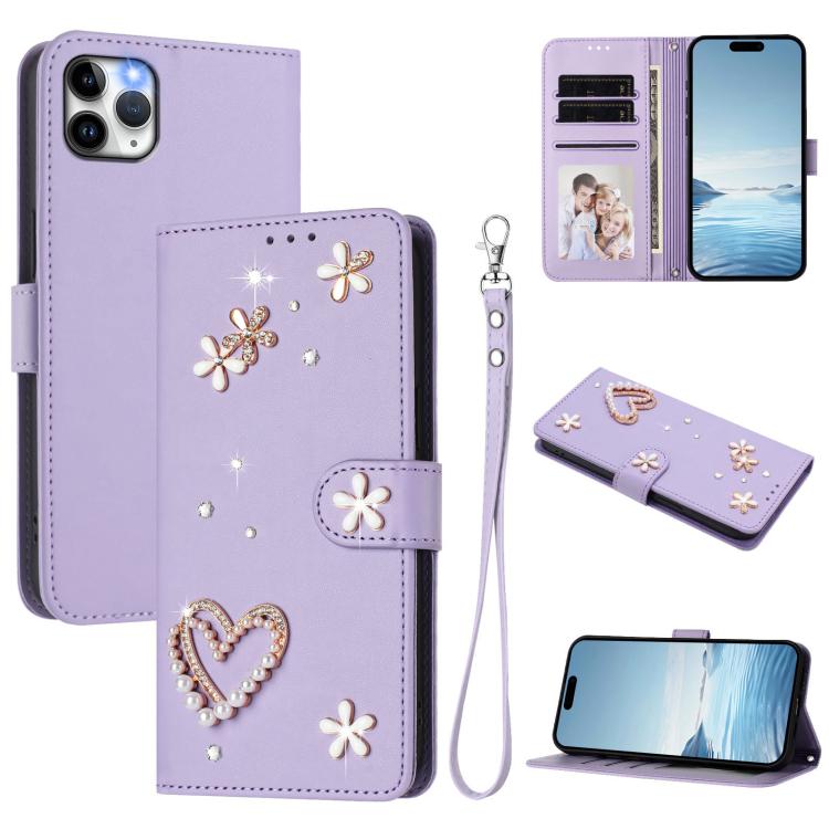 ZS01 Étui de téléphone en cuir végétalien à double couche, motifs floraux, avec dragonne, pour iPhone 13 Pro, pour iPhone 12 / 12 Pro, pour iPhone 12 Pro Max, pour iPhone 11 Pro Max, pour iPhone 11, pour iPhone 11 Pro