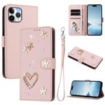 ZS01 Étui de téléphone en cuir végétalien à double couche, motifs floraux, avec dragonne, pour iPhone 13 Pro, pour iPhone 12 / 12 Pro, pour iPhone 12 Pro Max, pour iPhone 11 Pro Max, pour iPhone 11, pour iPhone 11 Pro
