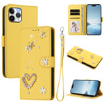 ZS01 Étui de téléphone en cuir végétalien à double couche, motifs floraux, avec dragonne, pour iPhone 13 Pro, pour iPhone 12 / 12 Pro, pour iPhone 12 Pro Max, pour iPhone 11 Pro Max, pour iPhone 11, pour iPhone 11 Pro