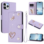 ZS01 Étui de téléphone en cuir végétalien à double couche, motifs floraux, avec dragonne, pour iPhone 13 Pro, pour iPhone 12 / 12 Pro, pour iPhone 12 Pro Max, pour iPhone 11 Pro Max, pour iPhone 11, pour iPhone 11 Pro