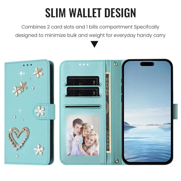 Coque de téléphone en cuir végétalien double couche ZS01 avec motif cœur et dragonne, pour iPhone 17e / 16e, pour iPhone 17 Pro Max, pour iPhone 17 Pro, pour iPhone 17, pour iPhone Air, pour iPhone 16 Pro Max