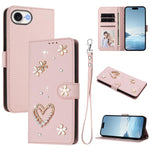 Coque de téléphone en cuir végétalien double couche ZS01 avec motif cœur et dragonne, pour iPhone 17e / 16e, pour iPhone 17 Pro Max, pour iPhone 17 Pro, pour iPhone 17, pour iPhone Air, pour iPhone 16 Pro Max