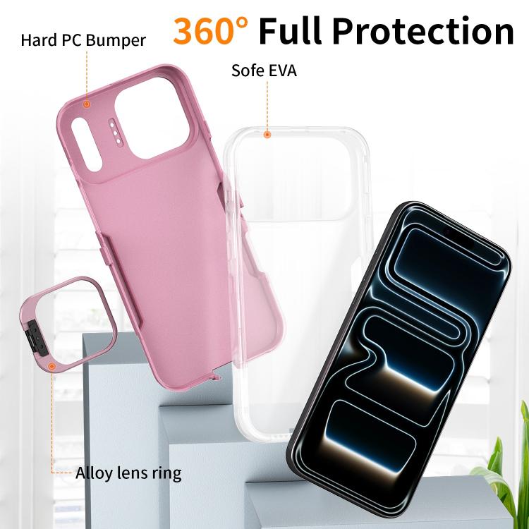 Étui de téléphone avec support d'objectif Traveler, pour iPhone 17e / 16e / 14 / 13, pour iPhone 17 Pro Max, pour iPhone 17 Pro, pour iPhone 16 Pro Max, pour iPhone 16 Pro, pour iPhone 15 Pro Max, pour iPhone 15 Pro, pour iPhone 15 Plus / 14 Plus