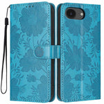 Étui de téléphone en cuir végétalien gaufré tournesol avec petite corde noire, Pour iPhone 16e / 17e, Pour iPhone 17 Pro Max, Pour iPhone 17 Pro, Pour iPhone 17, Pour iPhone Air, Pour iPhone 16 Pro Max, Pour iPhone 16 Pro, Pour iPhone 16 Plus