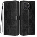 Étui de téléphone en cuir végétalien gaufré tournesol avec petite corde noire, Pour iPhone 16e / 17e, Pour iPhone 17 Pro Max, Pour iPhone 17 Pro, Pour iPhone 17, Pour iPhone Air, Pour iPhone 16 Pro Max, Pour iPhone 16 Pro, Pour iPhone 16 Plus