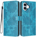 Étui de téléphone en cuir végétalien gaufré tournesol avec petite corde noire, Pour iPhone 16e / 17e, Pour iPhone 17 Pro Max, Pour iPhone 17 Pro, Pour iPhone 17, Pour iPhone Air, Pour iPhone 16 Pro Max, Pour iPhone 16 Pro, Pour iPhone 16 Plus