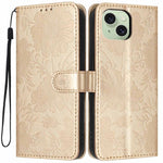 Coque de téléphone en cuir végétalien gaufré tournesol avec petite corde noire, Pour iPhone 14 Pro Max, Pour iPhone 13 Pro Max, Pour iPhone 13 Pro, Pour iPhone 13, Pour iPhone 12 / 12 Pro, Pour iPhone 12 Pro Max, Pour iPhone 11 Pro Max, Pour iPhone 11