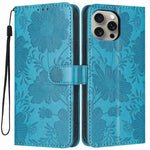 Coque de téléphone en cuir végétalien gaufré tournesol avec petite corde noire, Pour iPhone 14 Pro Max, Pour iPhone 13 Pro Max, Pour iPhone 13 Pro, Pour iPhone 13, Pour iPhone 12 / 12 Pro, Pour iPhone 12 Pro Max, Pour iPhone 11 Pro Max, Pour iPhone 11