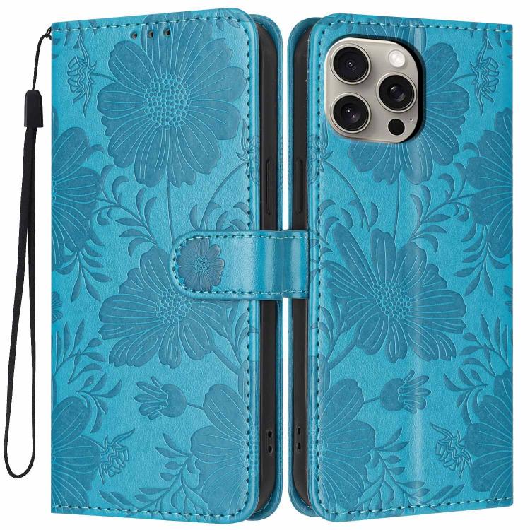 Coque de téléphone en cuir végétalien gaufré tournesol avec petite corde noire, Pour iPhone 14 Pro Max, Pour iPhone 13 Pro Max, Pour iPhone 13 Pro, Pour iPhone 13, Pour iPhone 12 / 12 Pro, Pour iPhone 12 Pro Max, Pour iPhone 11 Pro Max, Pour iPhone 11