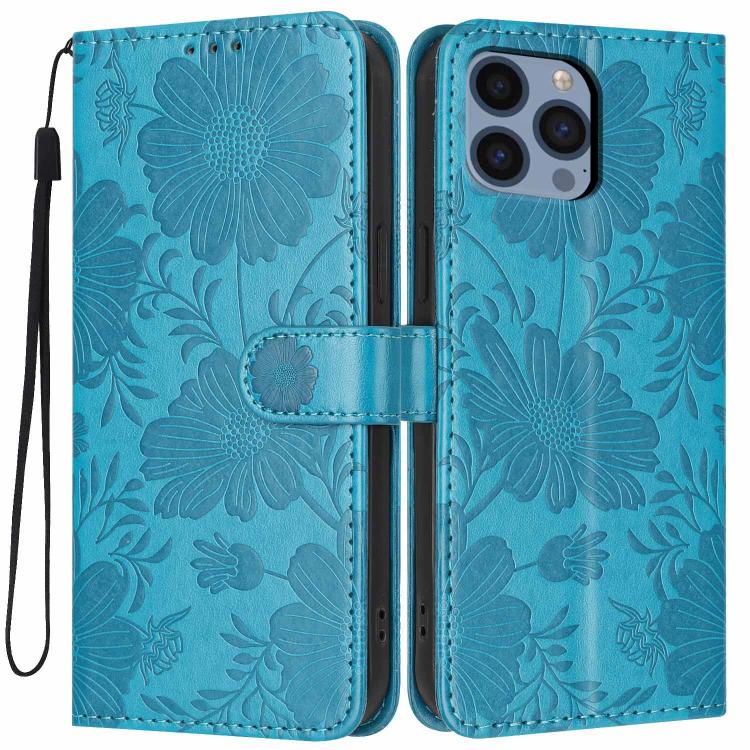 Coque de téléphone en cuir végétalien gaufré tournesol avec petite corde noire, Pour iPhone 14 Pro Max, Pour iPhone 13 Pro Max, Pour iPhone 13 Pro, Pour iPhone 13, Pour iPhone 12 / 12 Pro, Pour iPhone 12 Pro Max, Pour iPhone 11 Pro Max, Pour iPhone 11