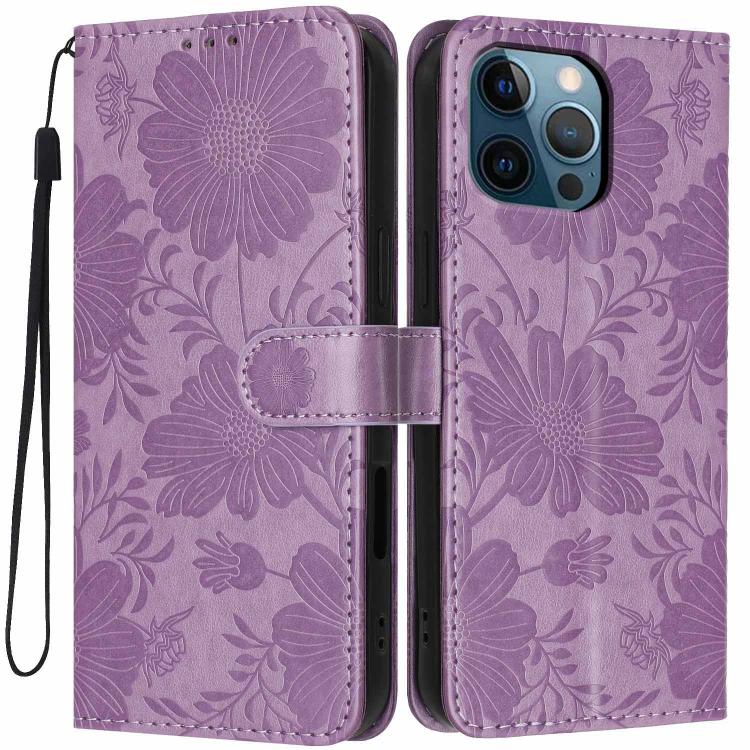 Coque de téléphone en cuir végétalien gaufré tournesol avec petite corde noire, Pour iPhone 14 Pro Max, Pour iPhone 13 Pro Max, Pour iPhone 13 Pro, Pour iPhone 13, Pour iPhone 12 / 12 Pro, Pour iPhone 12 Pro Max, Pour iPhone 11 Pro Max, Pour iPhone 11