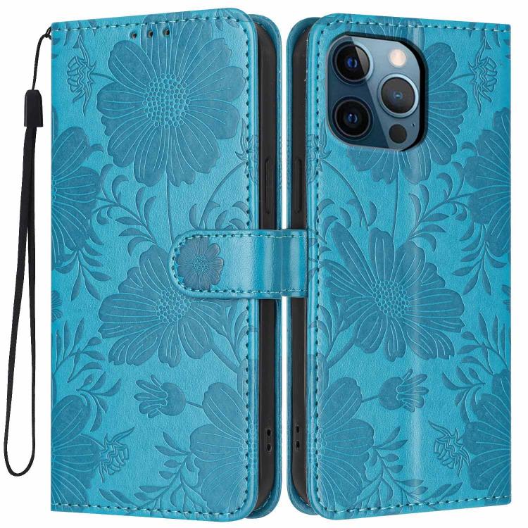 Coque de téléphone en cuir végétalien gaufré tournesol avec petite corde noire, Pour iPhone 14 Pro Max, Pour iPhone 13 Pro Max, Pour iPhone 13 Pro, Pour iPhone 13, Pour iPhone 12 / 12 Pro, Pour iPhone 12 Pro Max, Pour iPhone 11 Pro Max, Pour iPhone 11