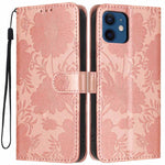Coque de téléphone en cuir végétalien gaufré tournesol avec petite corde noire, Pour iPhone 14 Pro Max, Pour iPhone 13 Pro Max, Pour iPhone 13 Pro, Pour iPhone 13, Pour iPhone 12 / 12 Pro, Pour iPhone 12 Pro Max, Pour iPhone 11 Pro Max, Pour iPhone 11
