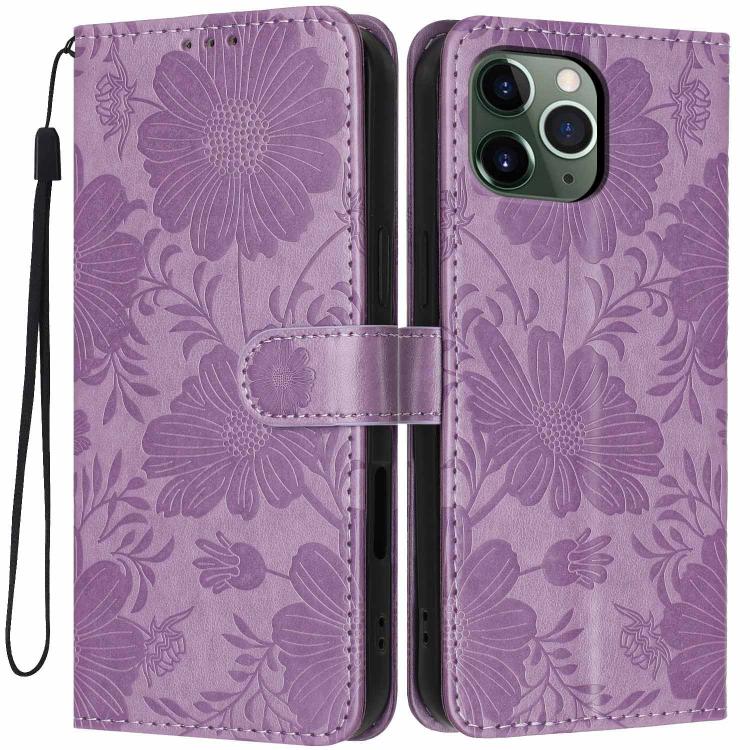 Coque de téléphone en cuir végétalien gaufré tournesol avec petite corde noire, Pour iPhone 14 Pro Max, Pour iPhone 13 Pro Max, Pour iPhone 13 Pro, Pour iPhone 13, Pour iPhone 12 / 12 Pro, Pour iPhone 12 Pro Max, Pour iPhone 11 Pro Max, Pour iPhone 11