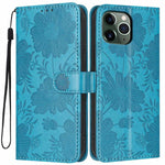 Coque de téléphone en cuir végétalien gaufré tournesol avec petite corde noire, Pour iPhone 14 Pro Max, Pour iPhone 13 Pro Max, Pour iPhone 13 Pro, Pour iPhone 13, Pour iPhone 12 / 12 Pro, Pour iPhone 12 Pro Max, Pour iPhone 11 Pro Max, Pour iPhone 11