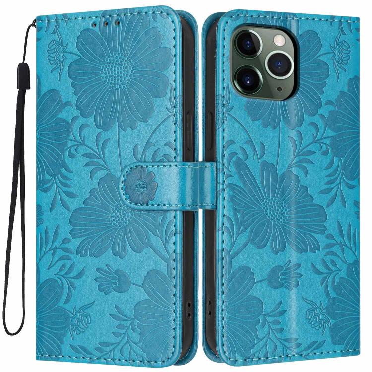 Coque de téléphone en cuir végétalien gaufré tournesol avec petite corde noire, Pour iPhone 14 Pro Max, Pour iPhone 13 Pro Max, Pour iPhone 13 Pro, Pour iPhone 13, Pour iPhone 12 / 12 Pro, Pour iPhone 12 Pro Max, Pour iPhone 11 Pro Max, Pour iPhone 11