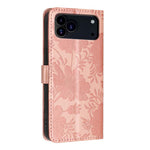 Étui de téléphone en cuir végétalien gaufré tournesol avec petite corde noire, Pour iPhone 16e / 17e, Pour iPhone 17 Pro Max, Pour iPhone 17 Pro, Pour iPhone 17, Pour iPhone Air, Pour iPhone 16 Pro Max, Pour iPhone 16 Pro, Pour iPhone 16 Plus