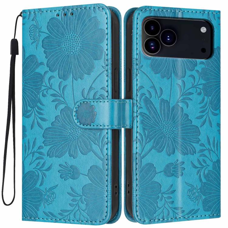 Étui de téléphone en cuir végétalien gaufré tournesol avec petite corde noire, Pour iPhone 16e / 17e, Pour iPhone 17 Pro Max, Pour iPhone 17 Pro, Pour iPhone 17, Pour iPhone Air, Pour iPhone 16 Pro Max, Pour iPhone 16 Pro, Pour iPhone 16 Plus