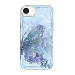 Coque de téléphone hybride PC et TPU, motif papillon, placage argenté, pour iPhone 17e / 16e, pour iPhone 17 Pro Max, pour iPhone 17 Pro, pour iPhone 17, pour iPhone Air, pour iPhone 16 Pro Max