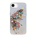 Coque de téléphone hybride PC et TPU, motif papillon, placage argenté, pour iPhone 17e / 16e, pour iPhone 17 Pro Max, pour iPhone 17 Pro, pour iPhone 17, pour iPhone Air, pour iPhone 16 Pro Max