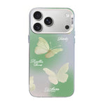 Coque de téléphone hybride PC et TPU, motif papillon, placage argenté, pour iPhone 17e / 16e, pour iPhone 17 Pro Max, pour iPhone 17 Pro, pour iPhone 17, pour iPhone Air, pour iPhone 16 Pro Max