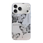 Coque de téléphone hybride PC et TPU, motif papillon, placage argenté, pour iPhone 17e / 16e, pour iPhone 17 Pro Max, pour iPhone 17 Pro, pour iPhone 17, pour iPhone Air, pour iPhone 16 Pro Max