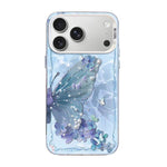 Coque de téléphone hybride PC et TPU, motif papillon, placage argenté, pour iPhone 17e / 16e, pour iPhone 17 Pro Max, pour iPhone 17 Pro, pour iPhone 17, pour iPhone Air, pour iPhone 16 Pro Max