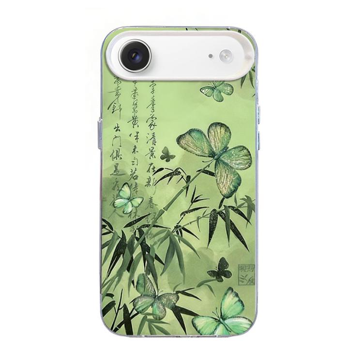 Coque de téléphone hybride PC et TPU, motif papillon, placage argenté, pour iPhone 17e / 16e, pour iPhone 17 Pro Max, pour iPhone 17 Pro, pour iPhone 17, pour iPhone Air, pour iPhone 16 Pro Max