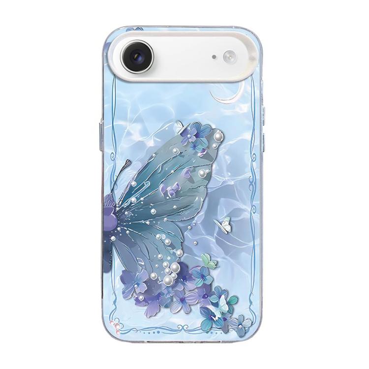 Coque de téléphone hybride PC et TPU, motif papillon, placage argenté, pour iPhone 17e / 16e, pour iPhone 17 Pro Max, pour iPhone 17 Pro, pour iPhone 17, pour iPhone Air, pour iPhone 16 Pro Max