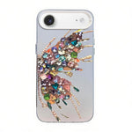 Coque de téléphone hybride PC et TPU, motif papillon, placage argenté, pour iPhone 17e / 16e, pour iPhone 17 Pro Max, pour iPhone 17 Pro, pour iPhone 17, pour iPhone Air, pour iPhone 16 Pro Max